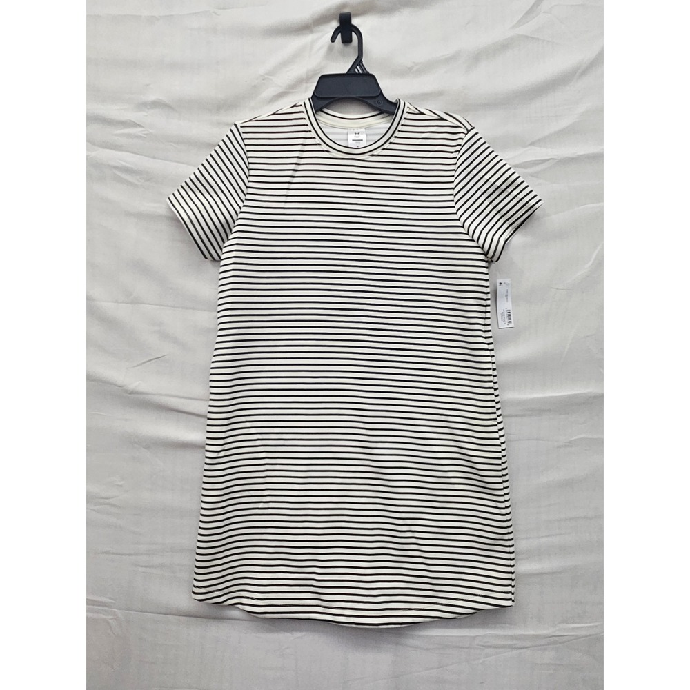 Member's Mark Womens Sandwash Striped Dress Black Modal Blend Casual Size Medium